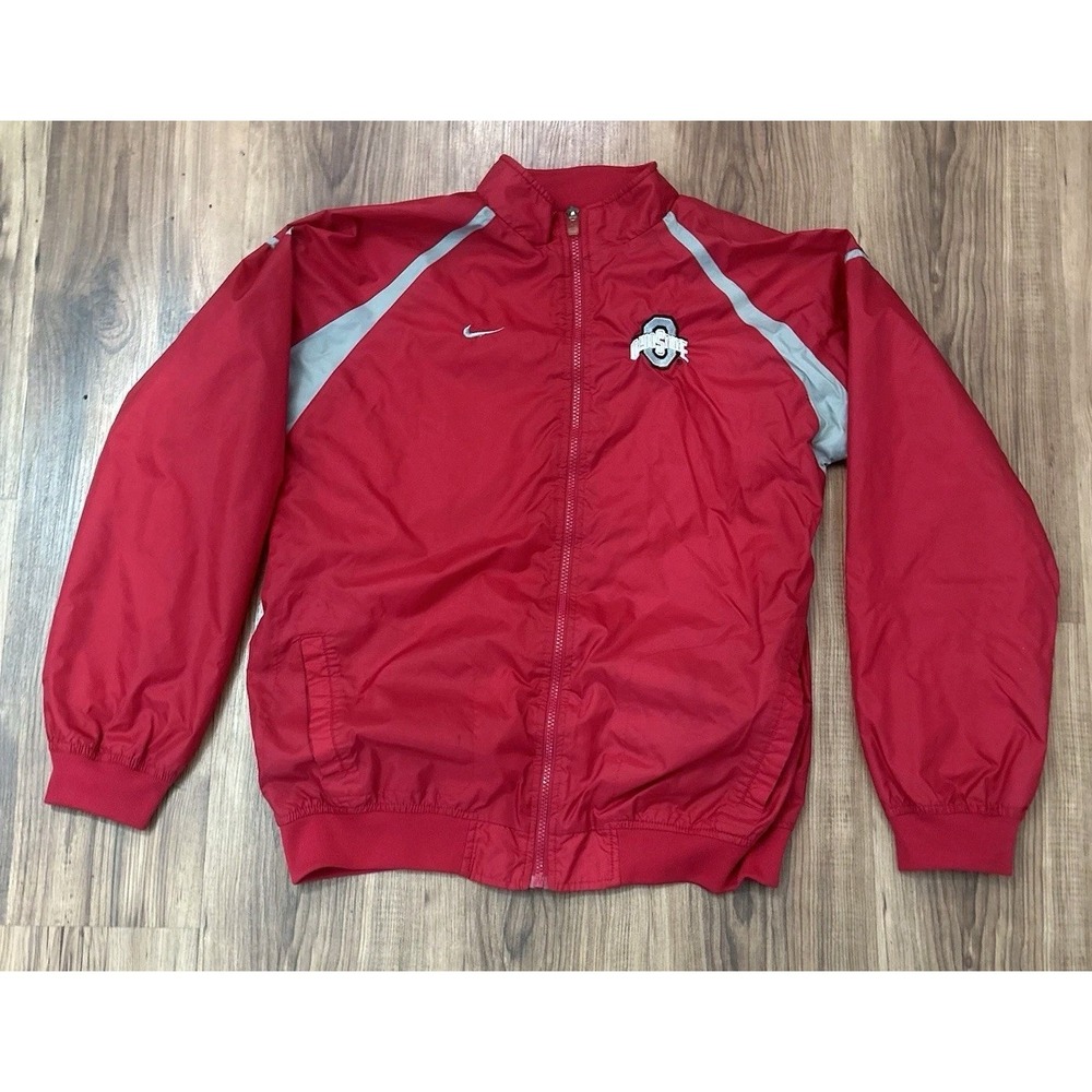 Nike Y2K Ohio State Windbreaker Jacket Full Zip Youth XL Nylon Embroidery Logo
